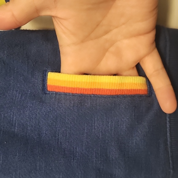 Janie and Jack Blue Hoodie with Rainbow Accents Size 3 - Picture 5 of 6